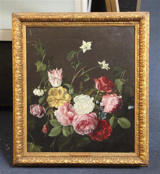 Follower of William Van Aelst (1620-1679) Still life of flowers 17.75 x 15in.